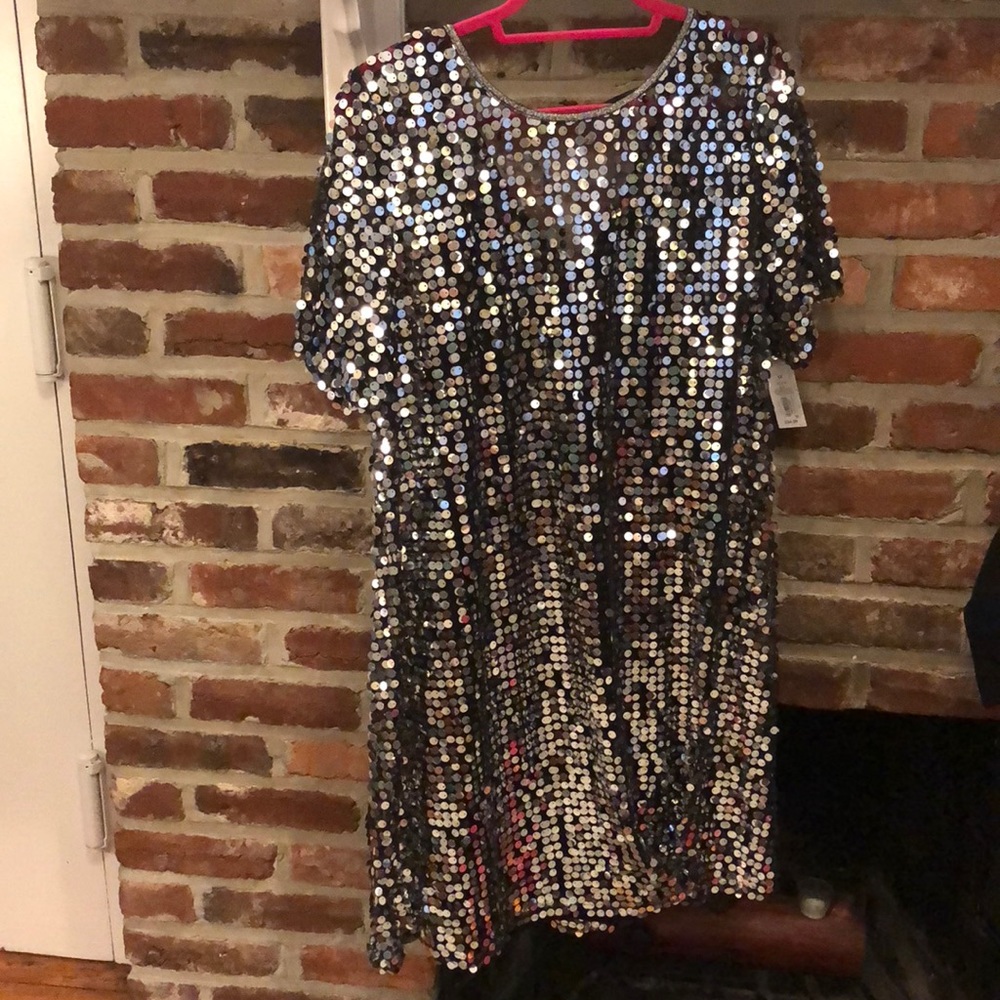 Silver sequin dress